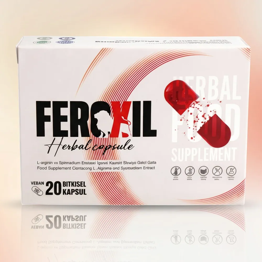 Feroxil bitkisel gıda takviyesi — 20 kapsüllük orijinal kutu